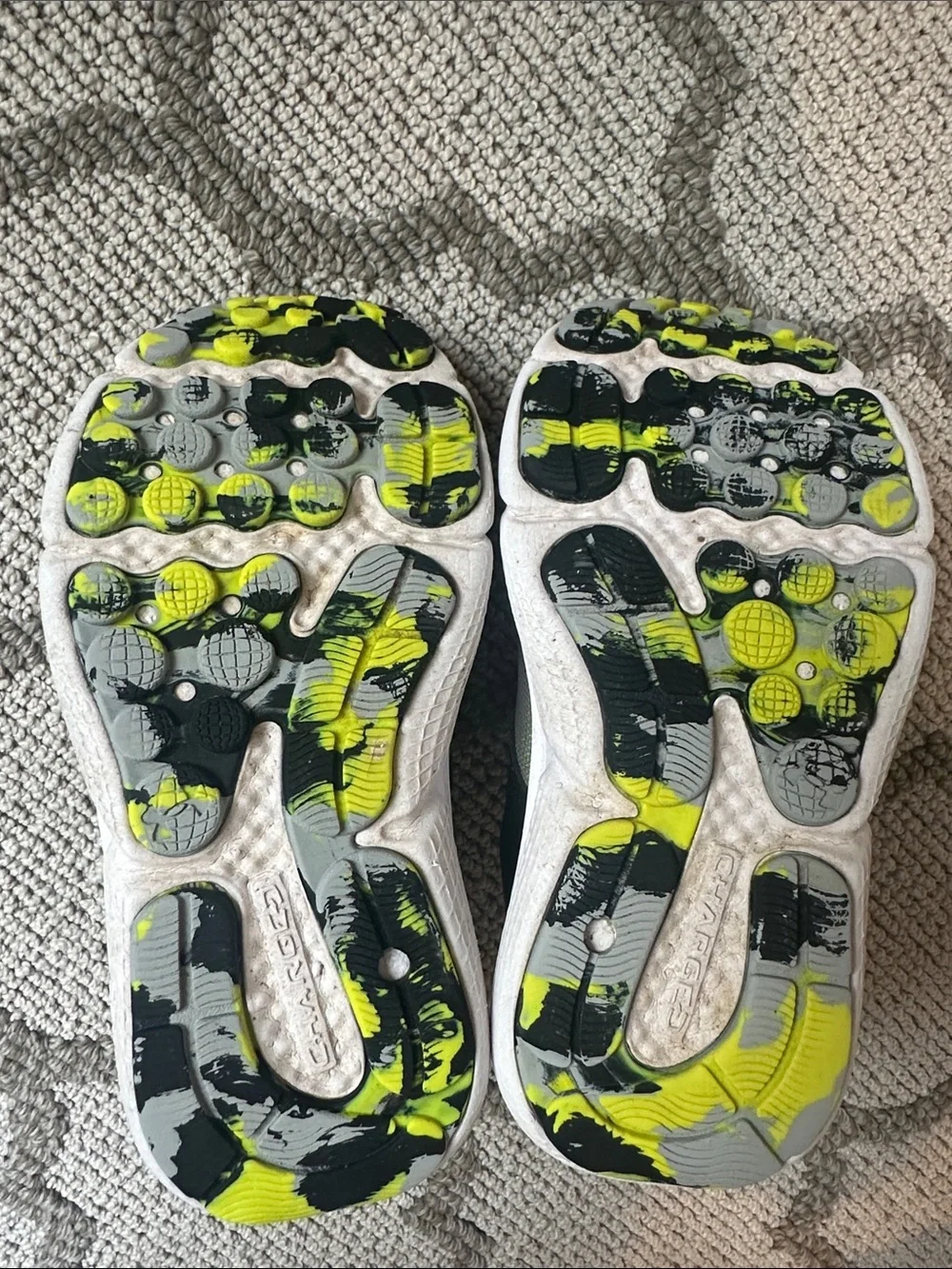 Under Armour Kids Gray and Neon Yellow Slip-On Athletic Sneakers